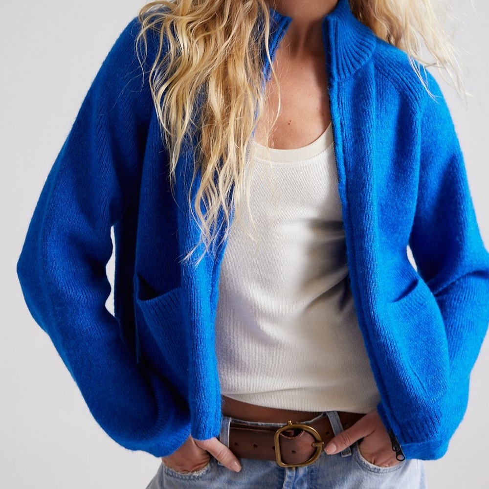 Free People "ON IT ZIP UP CARDIGAN"